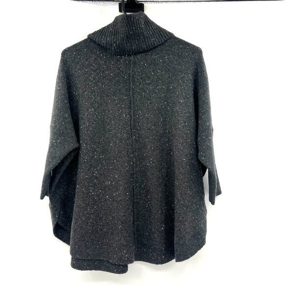 Loft Heathered Gray Round Hem Turtleneck Sweater Small Petite - Picture 5 of 5